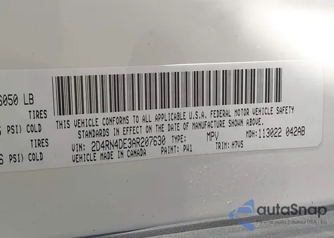 2010 Dodge Grand Caravan Se из США, поврежденный, VIN 2D4RN4DE3AR207630